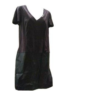Laundry by Shelly Seagal black shift dress suede 8